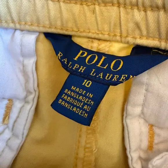 Polo Ralph Lauren Yellow Prepster Flex Abrasion Twill Shorts Boys 10 - Picture 7 of 11